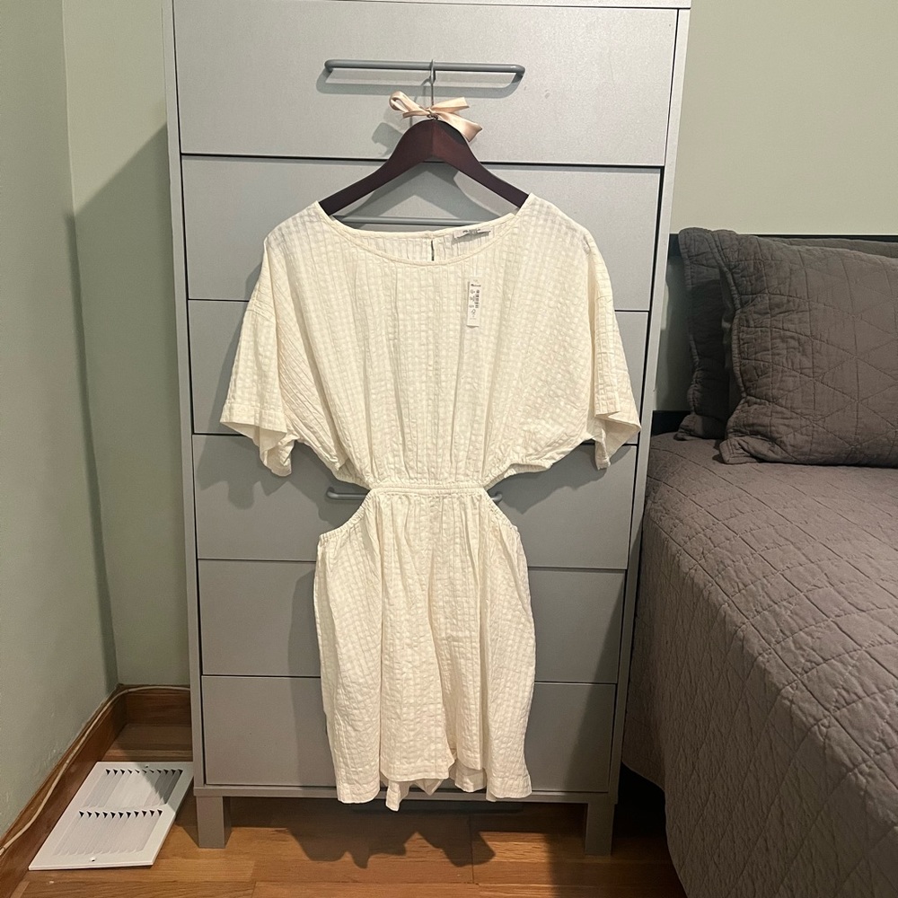 NWT Madewell Seersucker Romper | Lighthouse | Size XL
